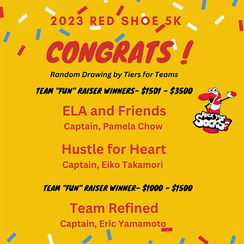 RMHC-Hawaii Red Shoe 5K event participant winners